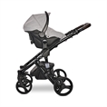 Cochecito de bebé RIMINI Premium GREEN con asiento elevador de coche RIMINI DI MARE Grey&Black DOTS */opción/